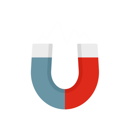 Physics magnet icon flat isolated vectorのイラスト素材