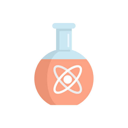 Physics flask icon flat isolated vectorのイラスト素材