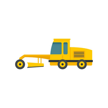 Grader machine truck icon flat isolated vectorのイラスト素材