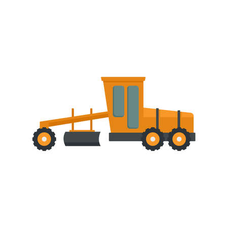 Grader machine construction icon flat isolated vectorのイラスト素材