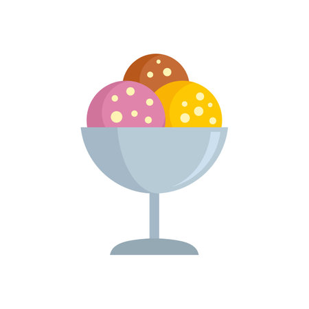 Room service ice cream balls icon flat isolated vectorのイラスト素材