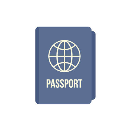 International passport icon flat isolated vectorのイラスト素材