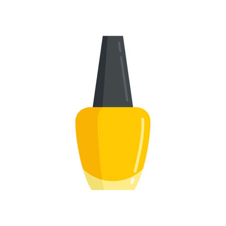 Gold nail polish icon flat isolated vectorのイラスト素材
