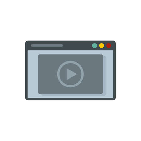 Video web page icon flat isolated vectorのイラスト素材