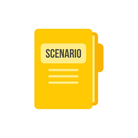 Scenario folder icon flat isolated vectorのイラスト素材