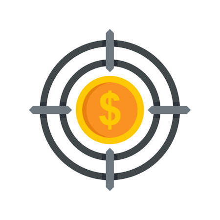 Product manager money target icon flat isolated vectorのイラスト素材
