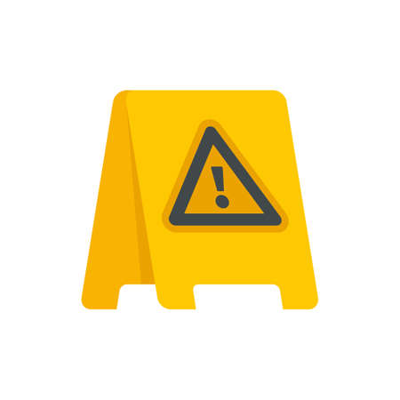 Attention cleaned surface icon flat isolated vectorのイラスト素材