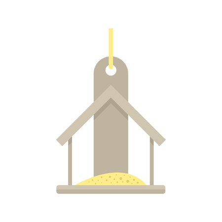 Food bird feeders icon flat isolated vectorのイラスト素材
