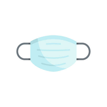 Medical mask icon flat isolated vectorのイラスト素材