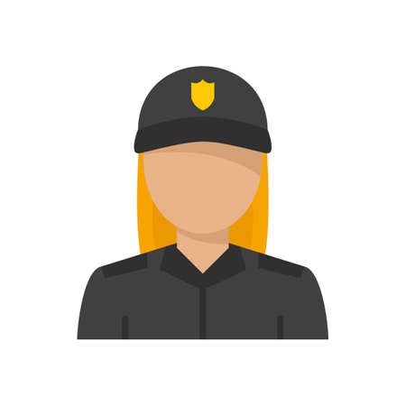 Blondie policeman icon flat isolated vectorのイラスト素材