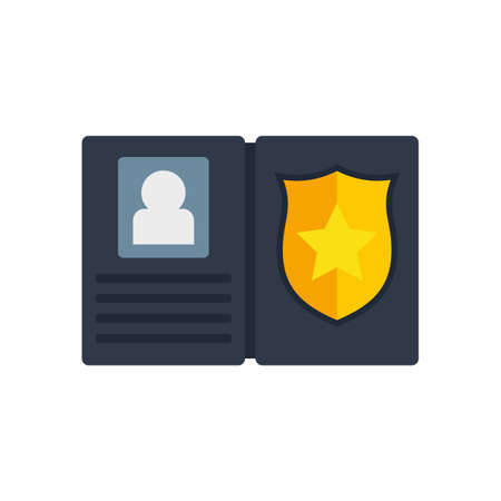 Policeman wallet icon flat isolated vectorのイラスト素材