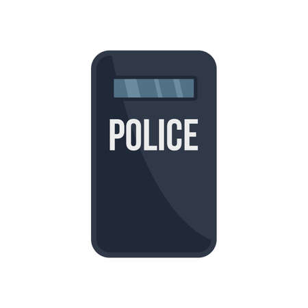 Policeman shield icon flat isolated vectorのイラスト素材