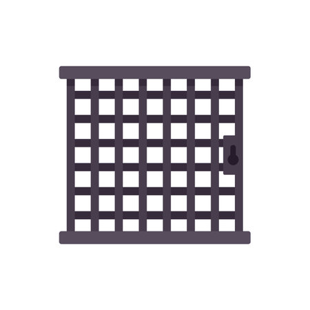 Prison bar gate icon flat isolated vectorのイラスト素材