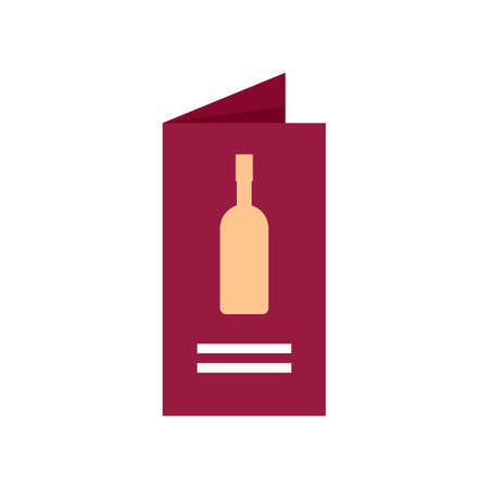 Sommelier wine menu icon flat isolated vectorのイラスト素材