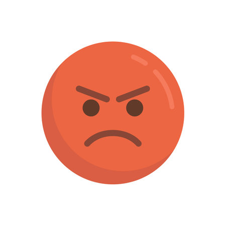 Rage emoji icon flat isolated vectorのイラスト素材