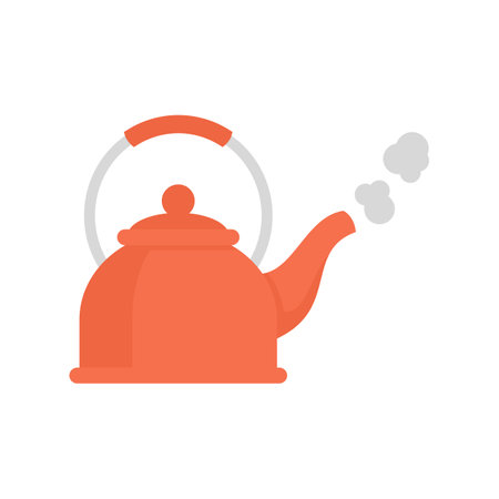 Boiling kettle icon flat isolated vectorのイラスト素材