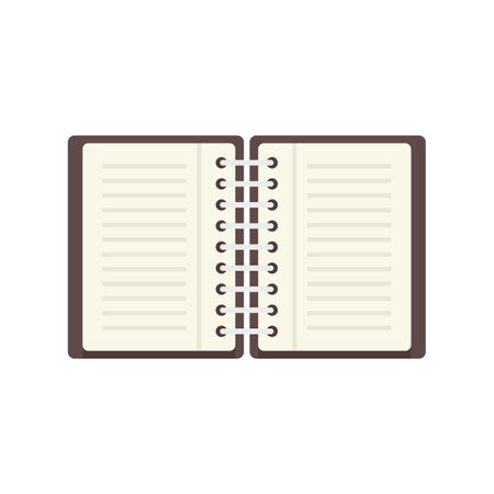 Office manager open notebook icon flat isolated vectorのイラスト素材