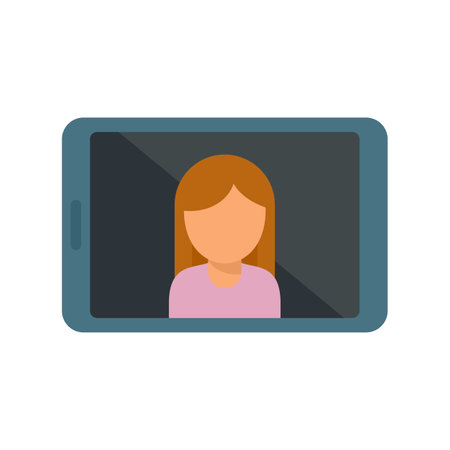 Tv presenter tablet icon flat isolated vectorのイラスト素材