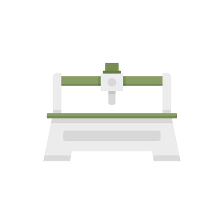 Milling machine tool icon flat isolated vectorのイラスト素材