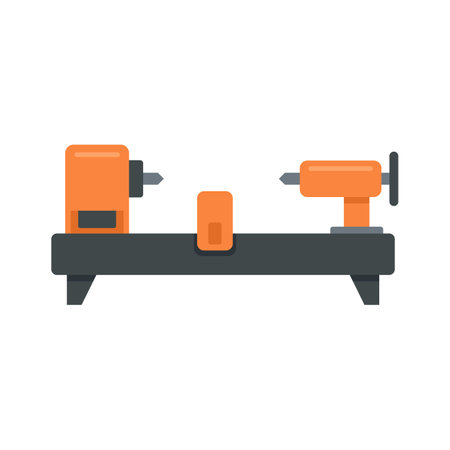Drilling lathe icon flat isolated vectorのイラスト素材