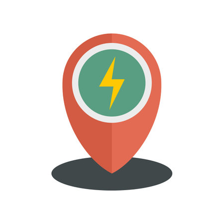 Charge station location icon flat isolated vectorのイラスト素材