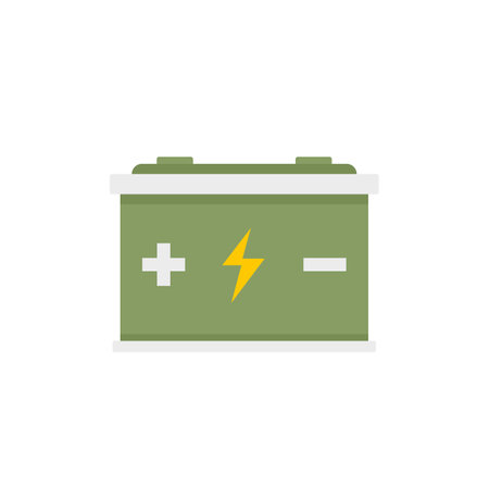 Eco car battery icon flat isolated vectorのイラスト素材