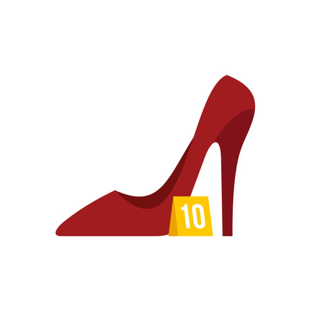 Woman shoes sale icon flat isolated vectorのイラスト素材