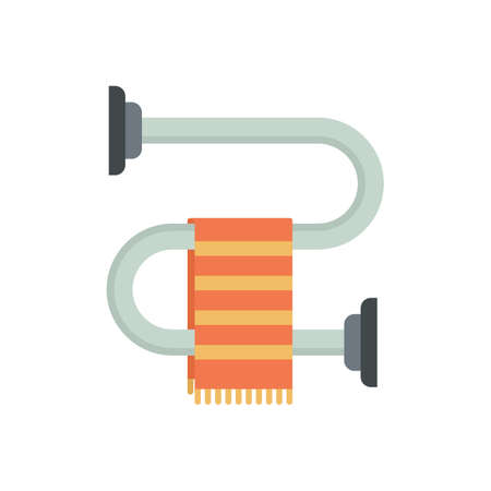 Hot heated towel rail icon flat isolated vectorのイラスト素材