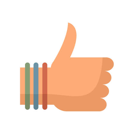 Hitchhiking thumb up icon flat isolated vectorのイラスト素材