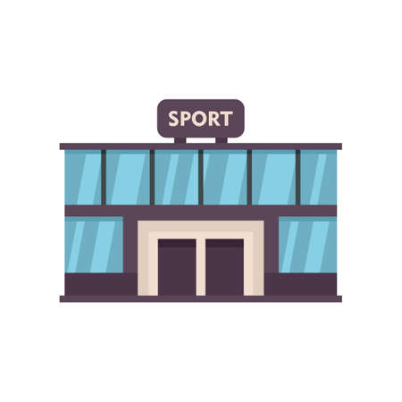 Sport gym building icon flat isolated vectorのイラスト素材