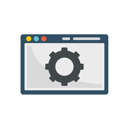 Web page system icon flat isolated vector