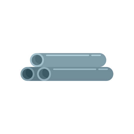 Metal pipes icon flat isolated vectorのイラスト素材