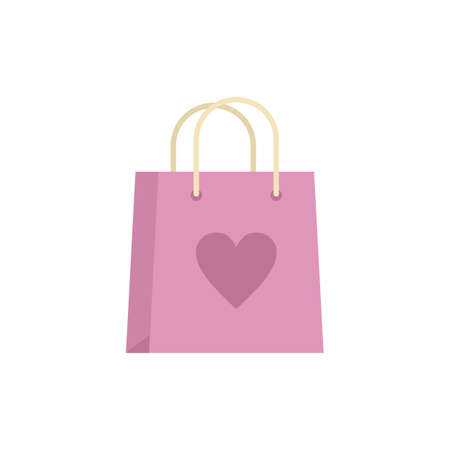 Love gift bag icon flat isolated vectorのイラスト素材