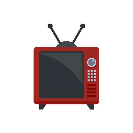 Tv set icon flat isolated vectorのイラスト素材