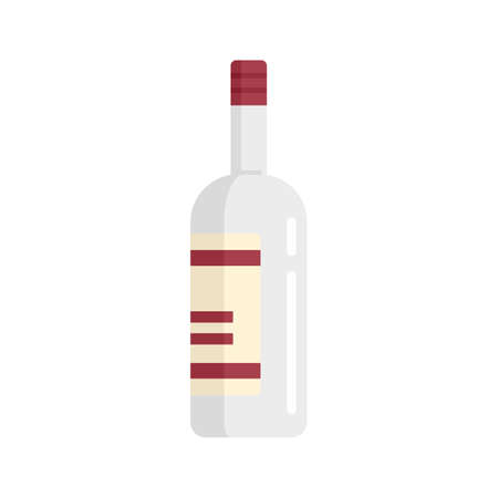 Wine bottle icon flat isolated vectorのイラスト素材