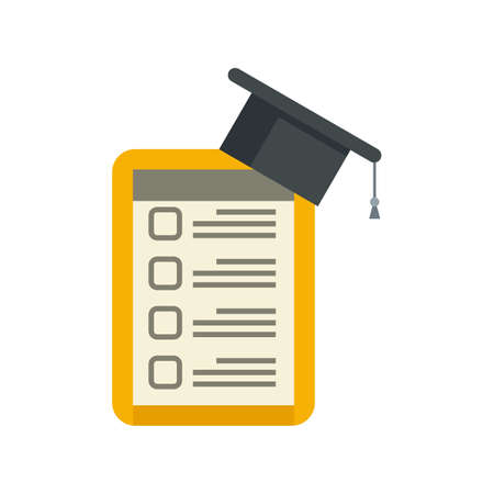 Syllabus tablet graduation icon flat isolated vectorのイラスト素材