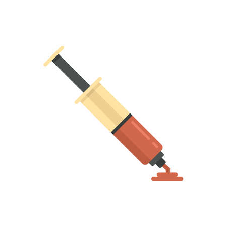 Molecular cuisine syringe icon flat isolated vectorのイラスト素材