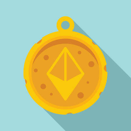 Fortune amulet icon flat vector. Bead hamsaのイラスト素材