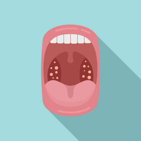 Mouth disease icon flat vector. Bacterial anatomy