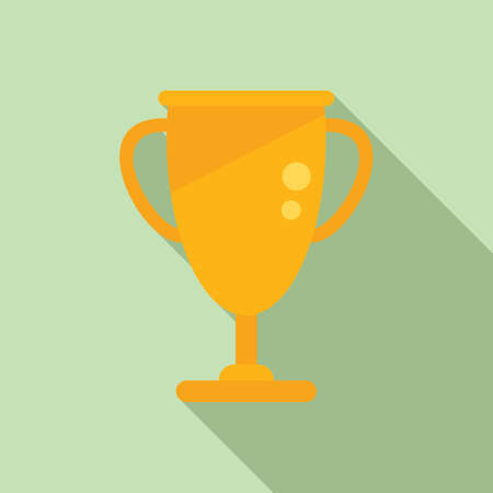 Gold cup exam icon flat vector. Book finalのイラスト素材