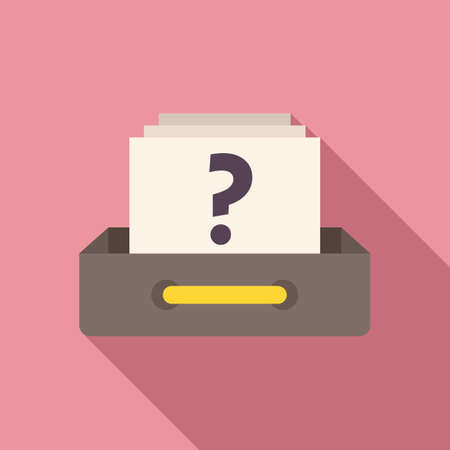 Archive request icon flat vector. Document informationのイラスト素材