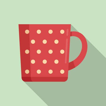 Espresso mug icon flat vector. Coffee cupのイラスト素材