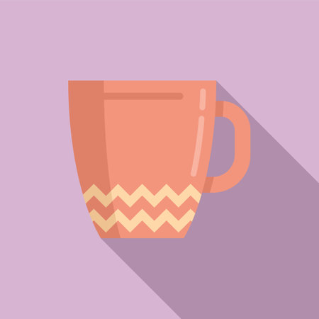 Porcelain mug icon flat vector. Breakfast cupのイラスト素材