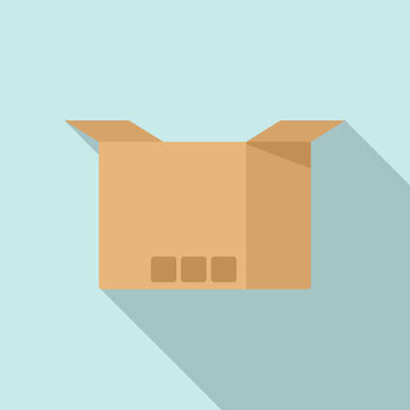 Creative box icon flat vector. Delivery packageのイラスト素材