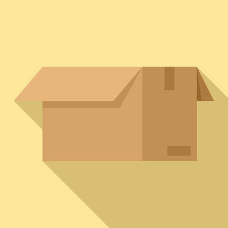 Smart box icon flat vector. Crate boxのイラスト素材