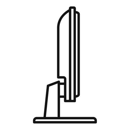 Desktop monitor icon outline vector. Computer screenのイラスト素材