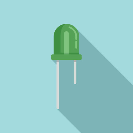 Bright diode icon flat vector. Led semiconductorのイラスト素材