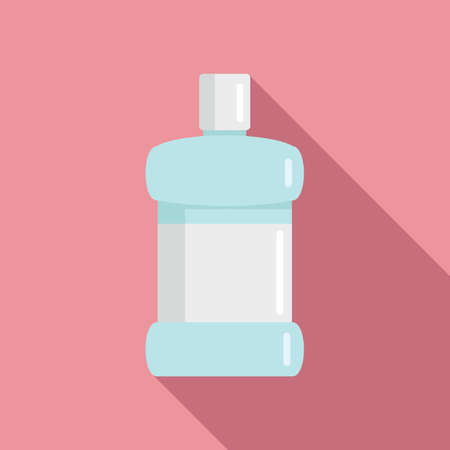 Hygiene mouthwash icon flat vector. Tooth bottleのイラスト素材