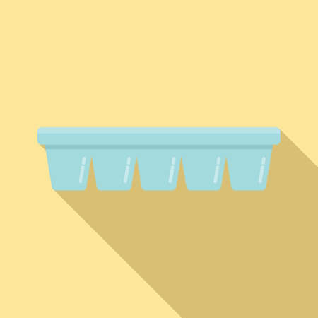 Plastic ice cube tray icon flat vector. Water containerのイラスト素材