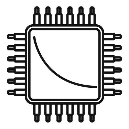 Science cpu icon outline vector. Circuit chipのイラスト素材